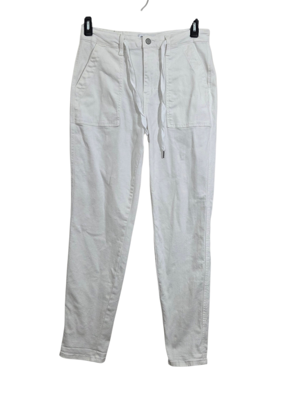 Judy Blue Jogger Jeans in Ecru Off White Drawstring Size 28 Stretchy High Rise